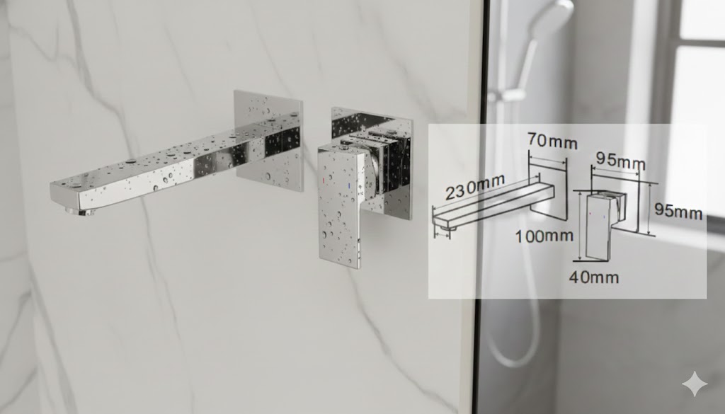 Modern Wall-Mounted Bath Tap Set