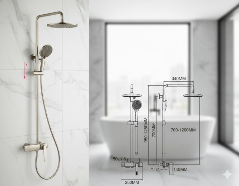 Bright Silver shower mixer